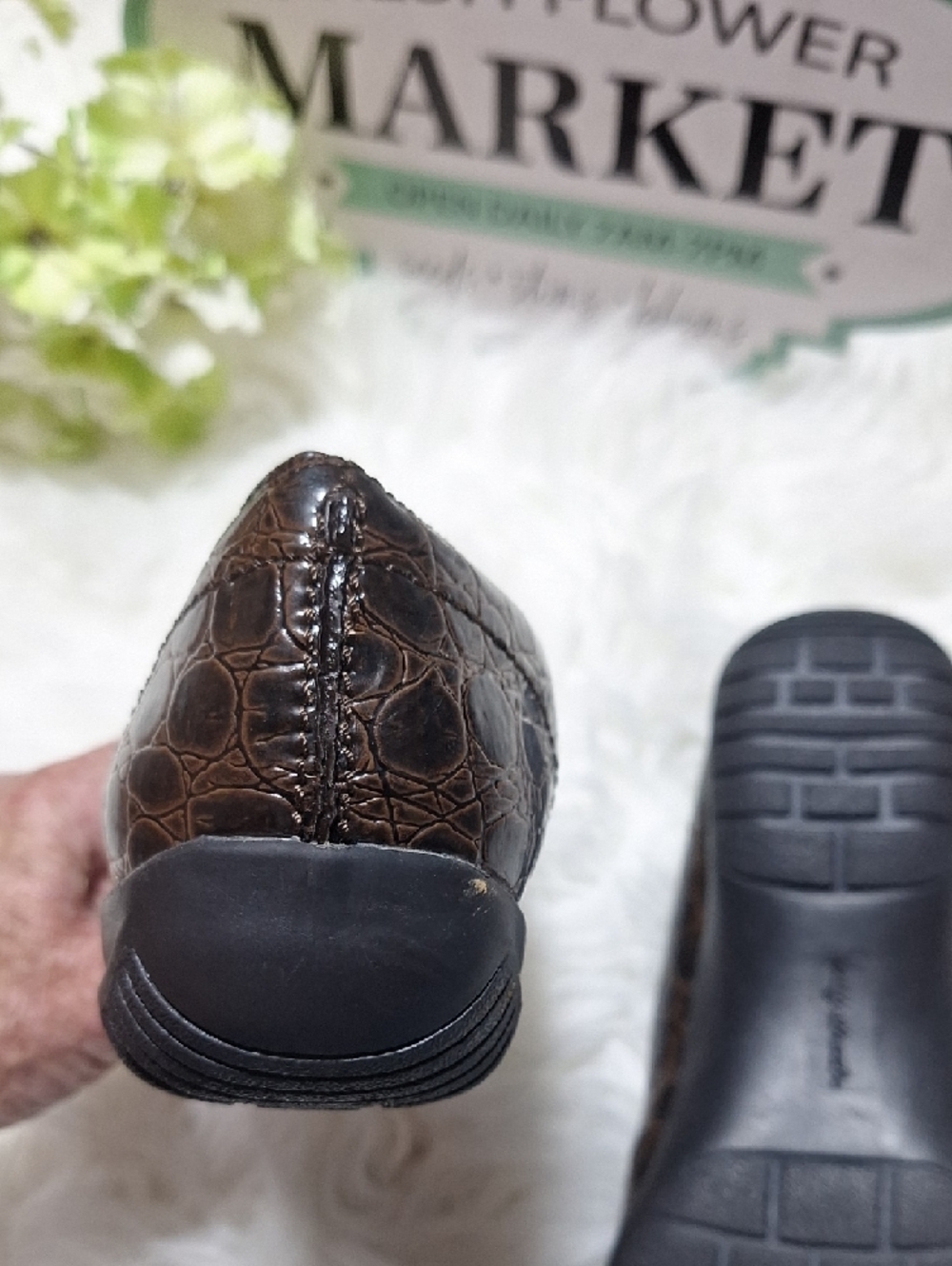 easy street Brown Croc-Embossed Slip-On Flats - Picture 7 of 9